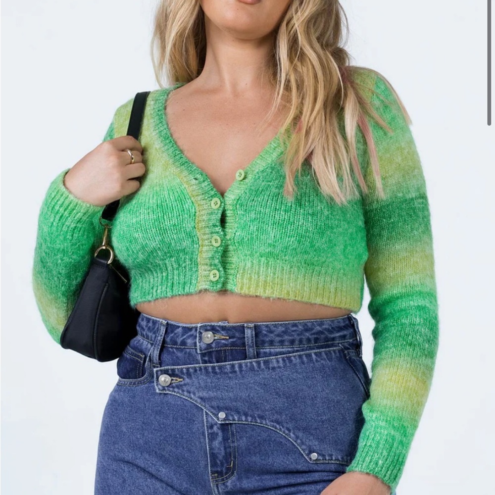 Princess Polly Cindi Cardigan Green NWOT